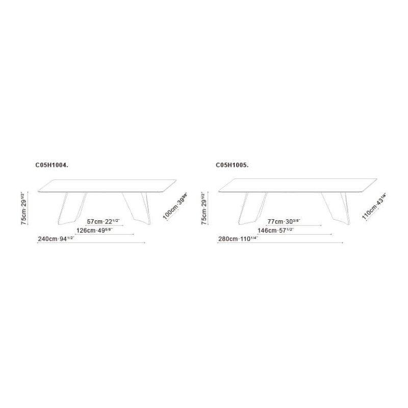 260x120 cm Dikdörtgen Gri Mermer Masa Siyah Ayaklı - 92116