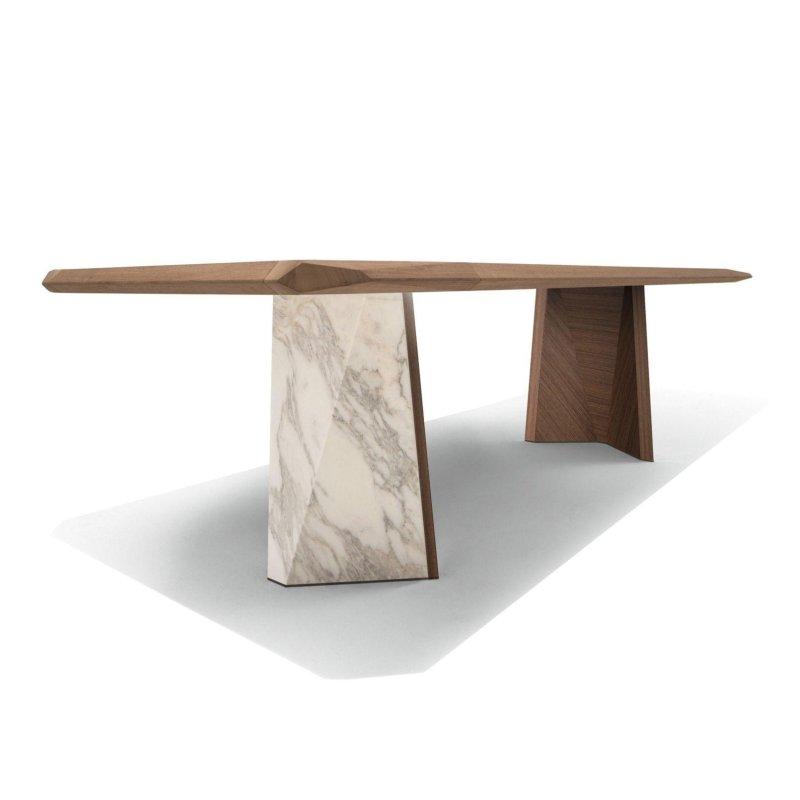 280x120 cm Dikdörtgen Ahşap ve Mermer Masa - 91831