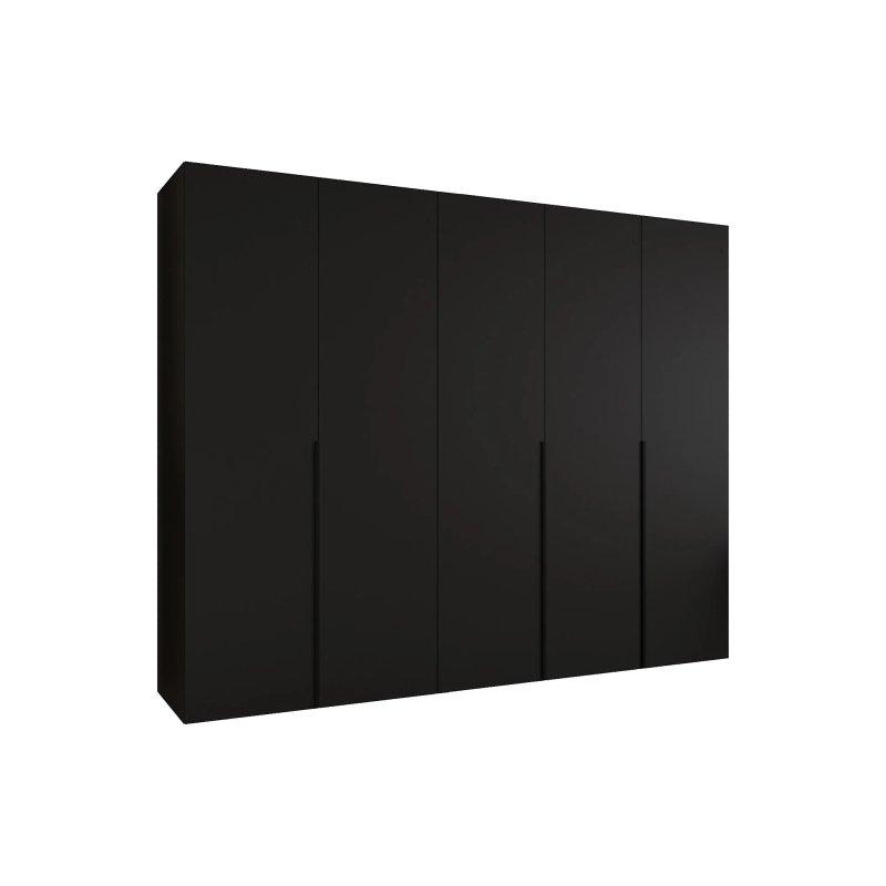 5 Kapılı Siyah Gardrop 250x202x52 cm - 90466