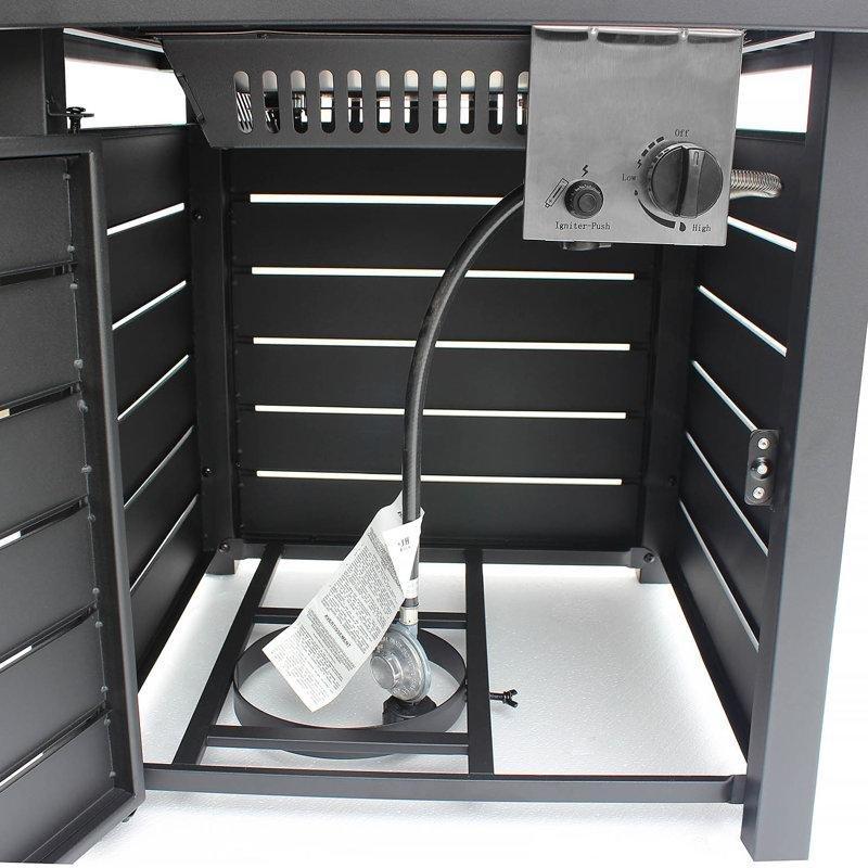 63 cm Gold Ayaklı Siyah Metal Şömineli Orta Sehpa - 105730