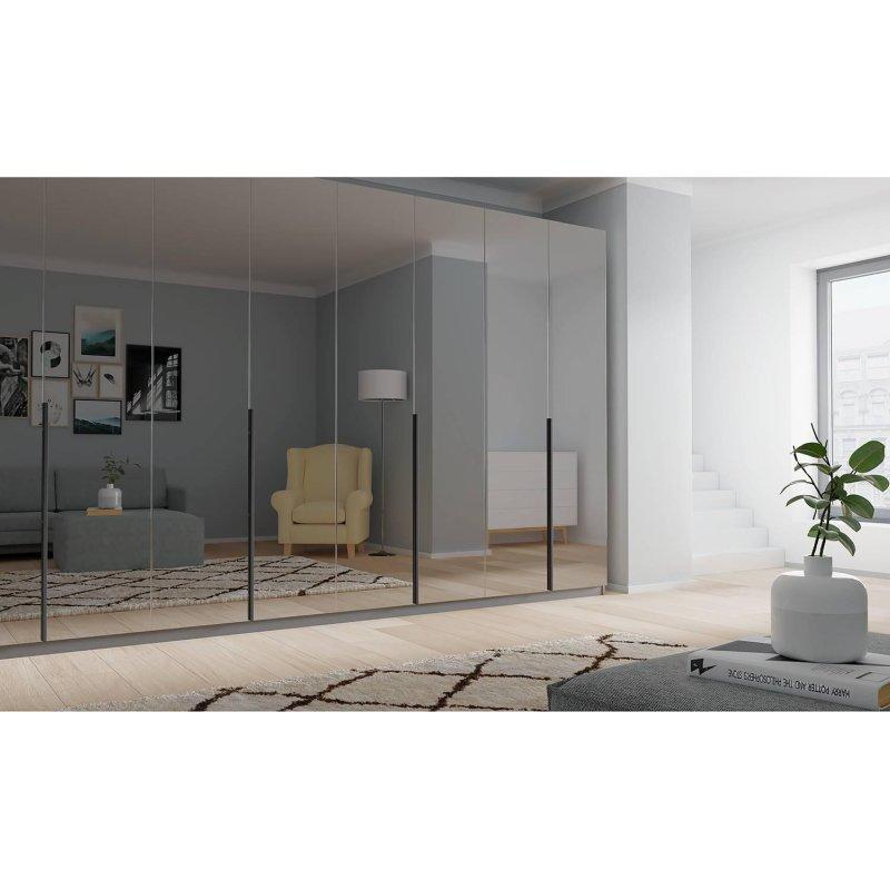 8 Kapılı Aynalı Gardrop Gri 360x236x60 cm - 90784