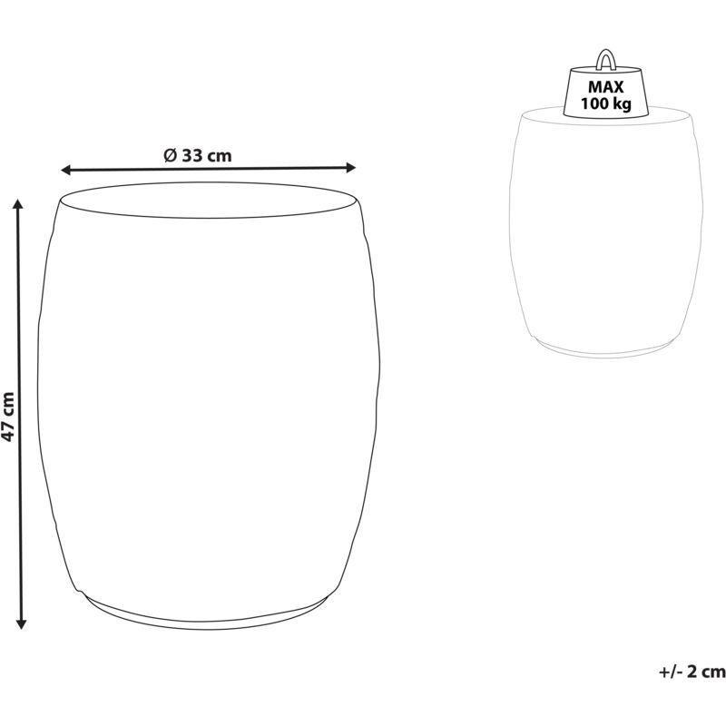 Açık Bej Seramik UV Dayanımlı Traverten Yan Sehpa-33x33x47 cm - 112022