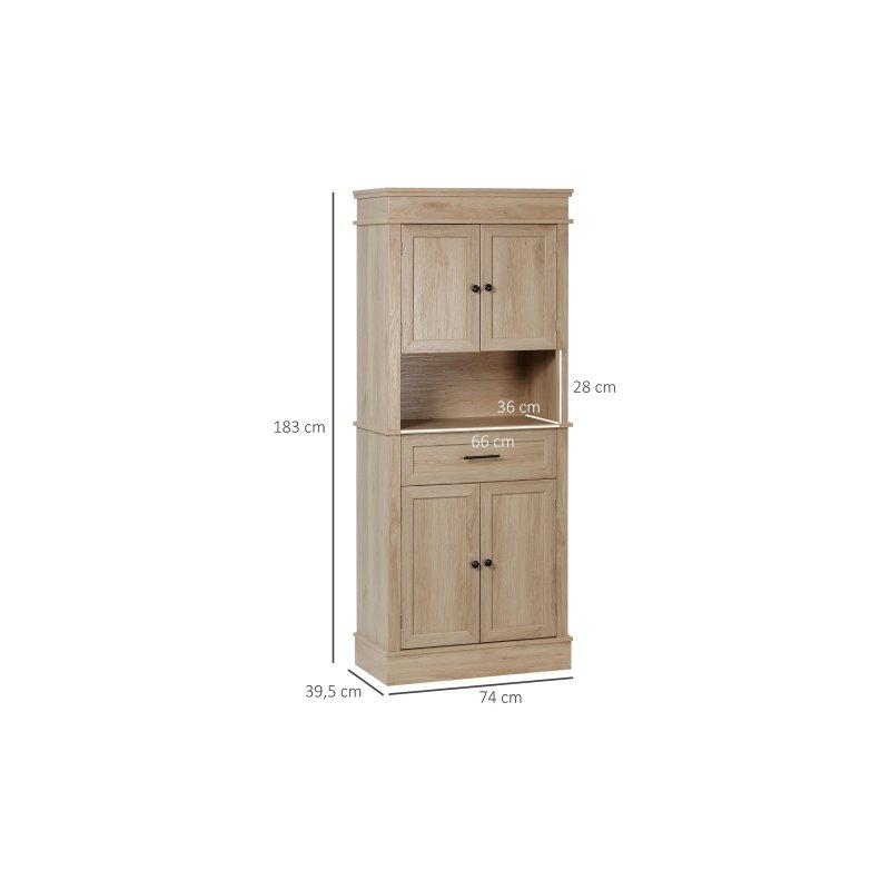 Açık Meşe Görünümlü MDF 74x183 cm Çok Amaçlı Dolap - 92626