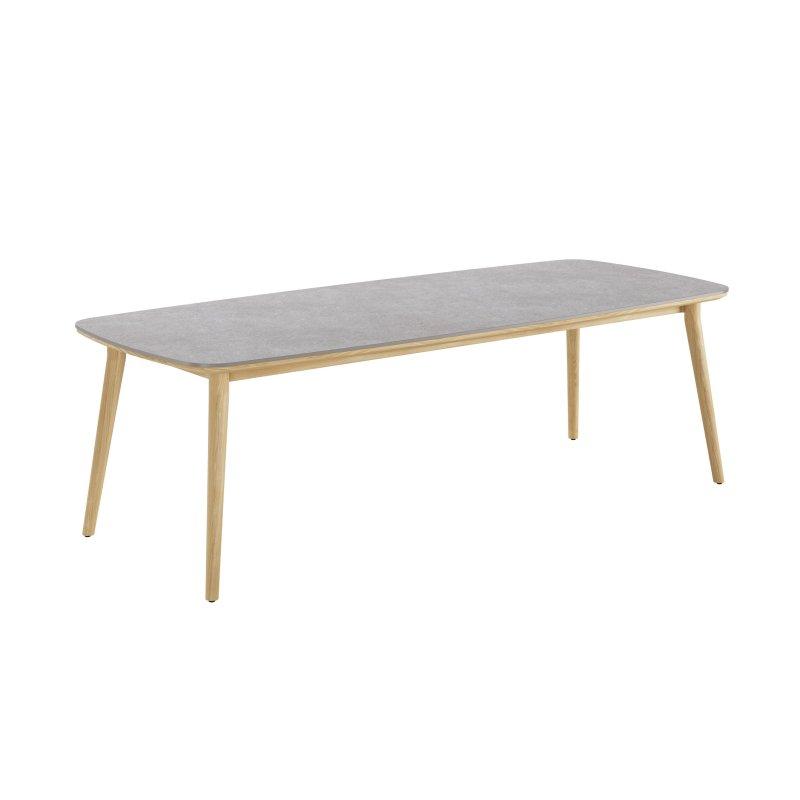 Açık Renkli Seramik Masa Teak Çerçeve 200 cm - 89128