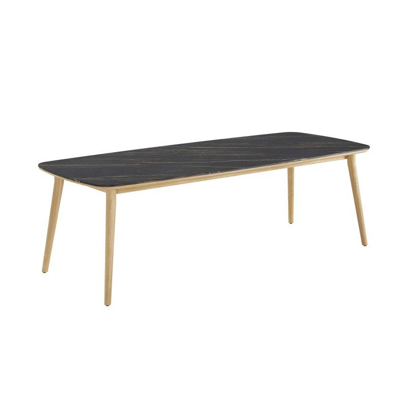 Açık Renkli Seramik Masa Teak Çerçeve 200 cm - 89128