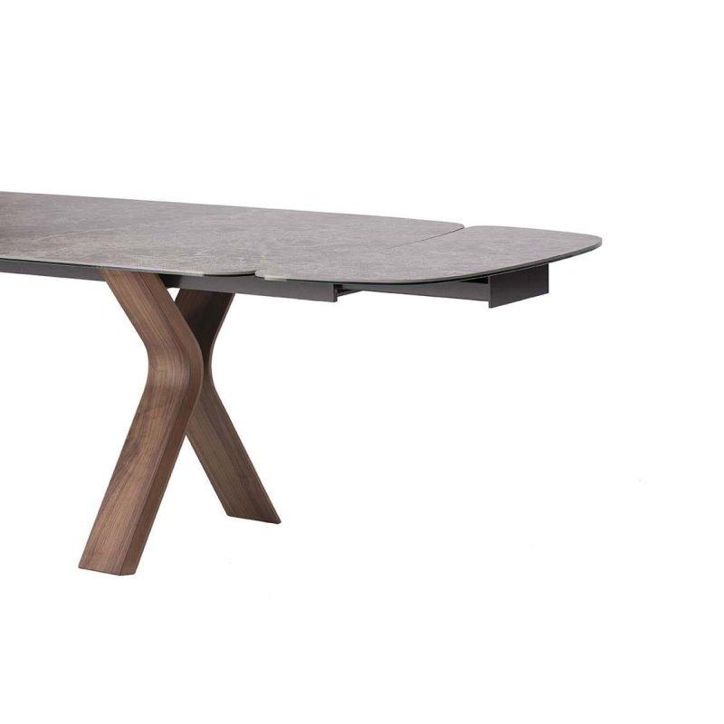 Açılabilir Porselen Masa Termokurve Ceviz Ayaklı 150x100x75 cm - 89962