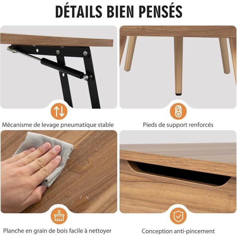 Açılır Akıllı Sehpa Endüstriyel Ahşap 120x49x42 cm - 101577