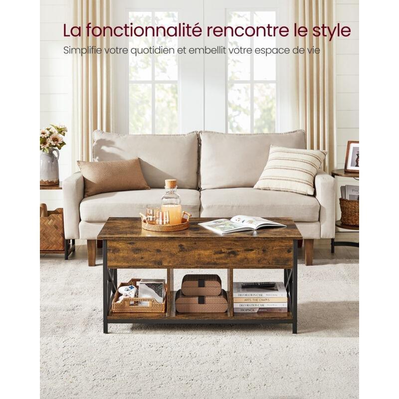 Açılır Akıllı Sehpa Endüstriyel Ahşap ve Metal 50x100 cm Kahverengi-Siyah - 101495