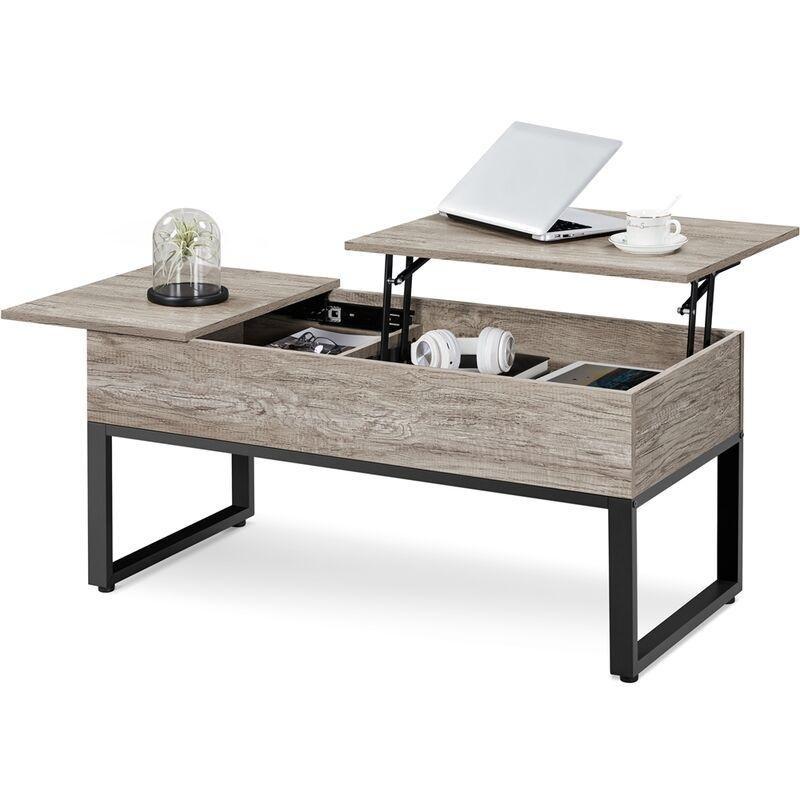 Açılır Akıllı Sehpa Endüstriyel Tasarım MDF Metal Gri 105x50x49 cm - 101510