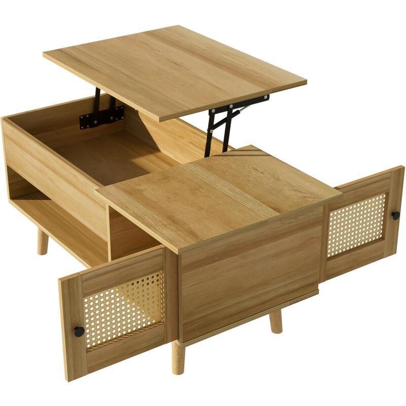 Açılır Plateaulu Endüstriyel Ahşap Akıllı Sehpa 103x50x60 cm - 101480