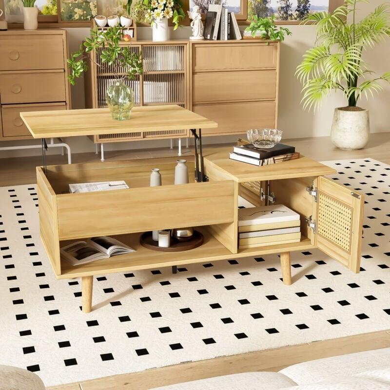 Açılır Plateaulu Endüstriyel Ahşap Akıllı Sehpa 103x50x60 cm - 101480