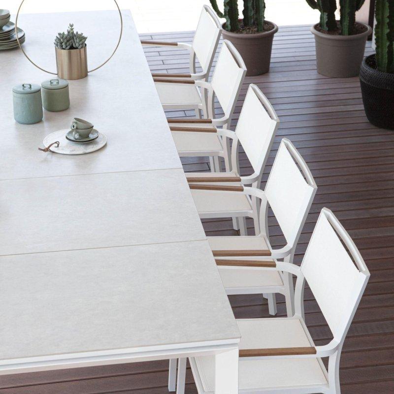Açılır Porselen Masa Alüminyum Ayaklı 220-340x100x78 cm - 89866