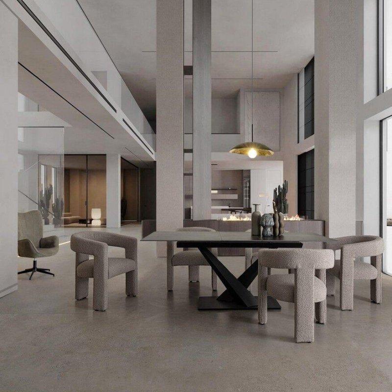 Açılır Porselen Masa Çelik Ayaklı 160-200x90x75 cm - 89854