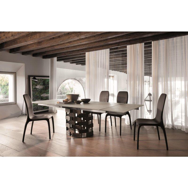 Açılır Porselen Masa Ceviz Ayaklı 160-300x90-110x75 cm - 89845