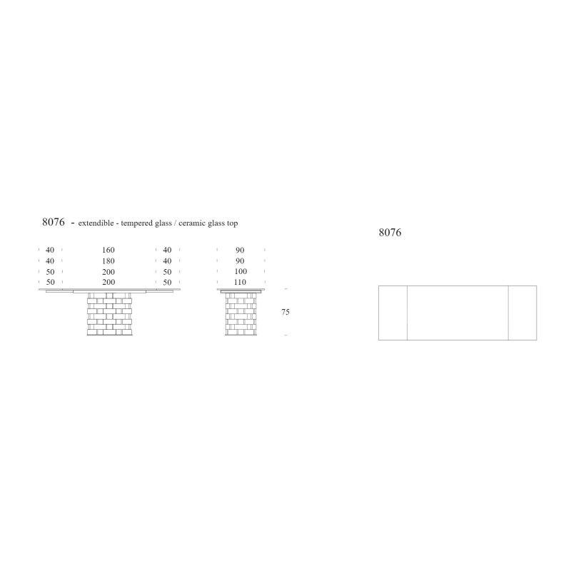 Açılır Porselen Masa Ceviz Ayaklı 160-300x90-110x75 cm - 89845