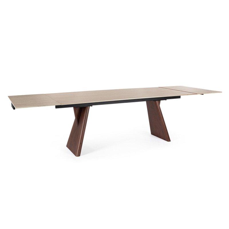 Açılır Porselen Masa Ceviz Ayaklı 200-300x100x76 cm - 89875