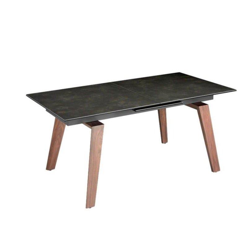 Açılır Porselen Masa Koyu Gri Ceviz Ayaklı 180-230x90x75 cm - 89773
