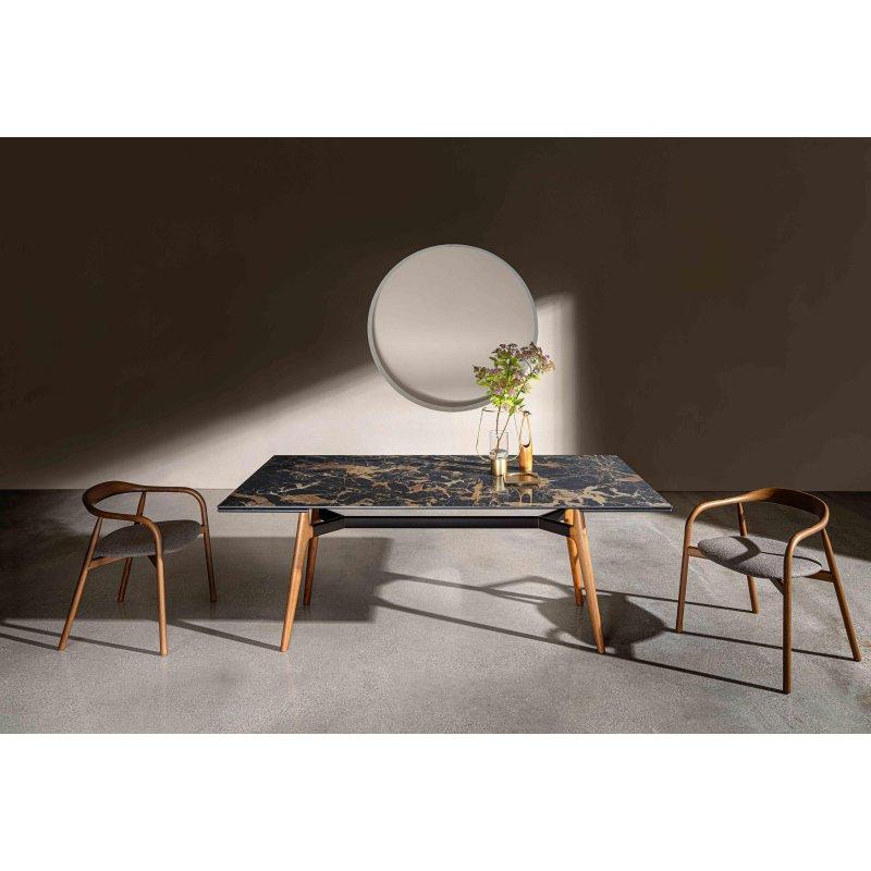Açılır Seramik Masa Siyah Mermer Desenli 170-250 cm - 89590