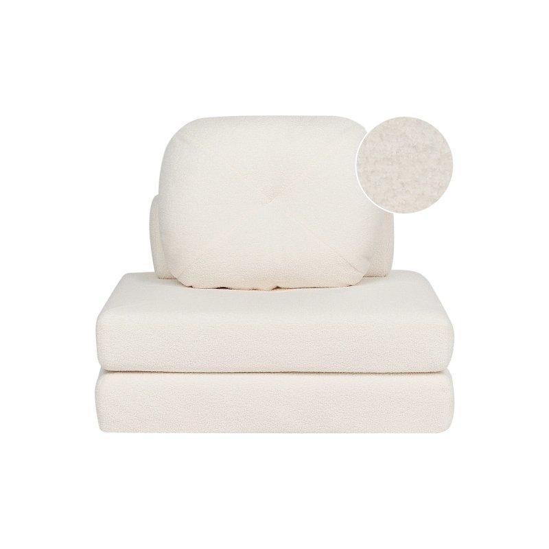 Açılır Tek Kişilik Buklet Kumaş Dinlenme Koltuğu Beyaz-81x91x54 cm - 109733