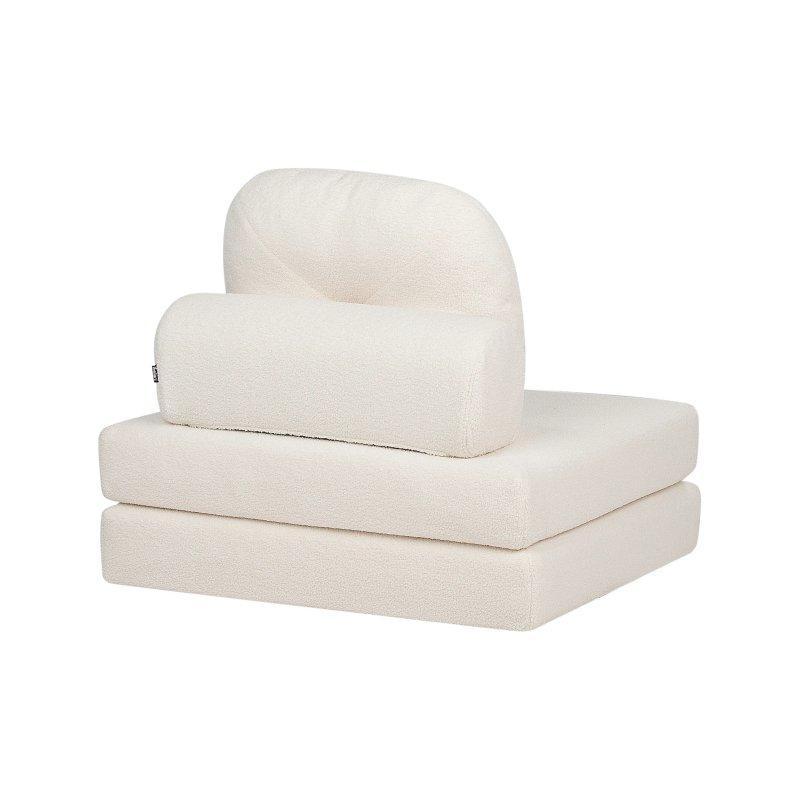 Açılır Tek Kişilik Buklet Kumaş Dinlenme Koltuğu Beyaz-81x91x54 cm - 109733