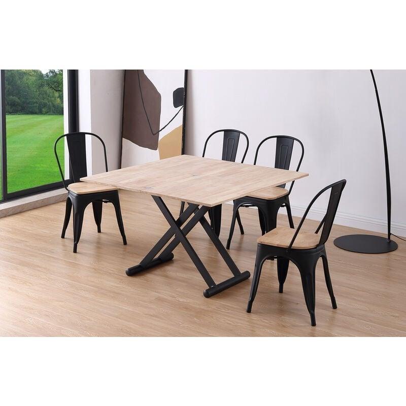 Açılır ve Yüksekliği Ayarlanabilen Ahşap Yemek Masası Olan Sehpa 110-114x57-110 cm - 101812