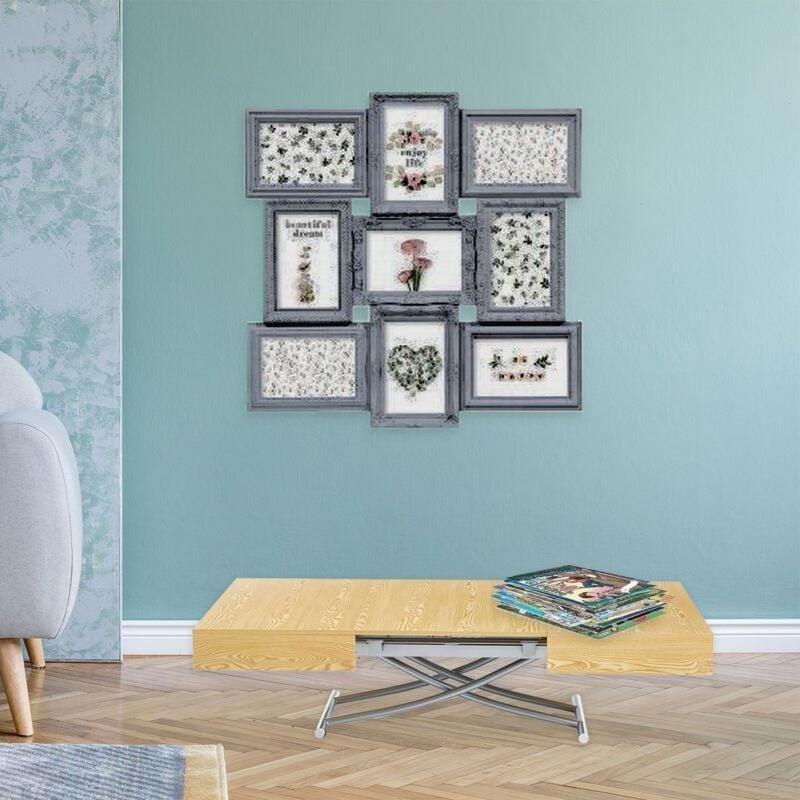 Açılır Yemek Masası Olan Sehpa Açık Meşe 120-190x80 cm - 101840