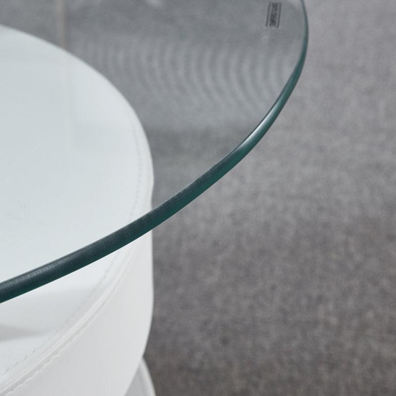 Addaly Cam Üstü Orta Sehpa 125 x 70 cm, Paslanmaz Çelik Ayaklı - 104836