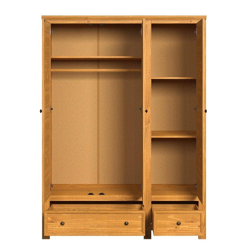 Ahşap 3 Kapılı Gardrop 144x195x56 cm - 90619