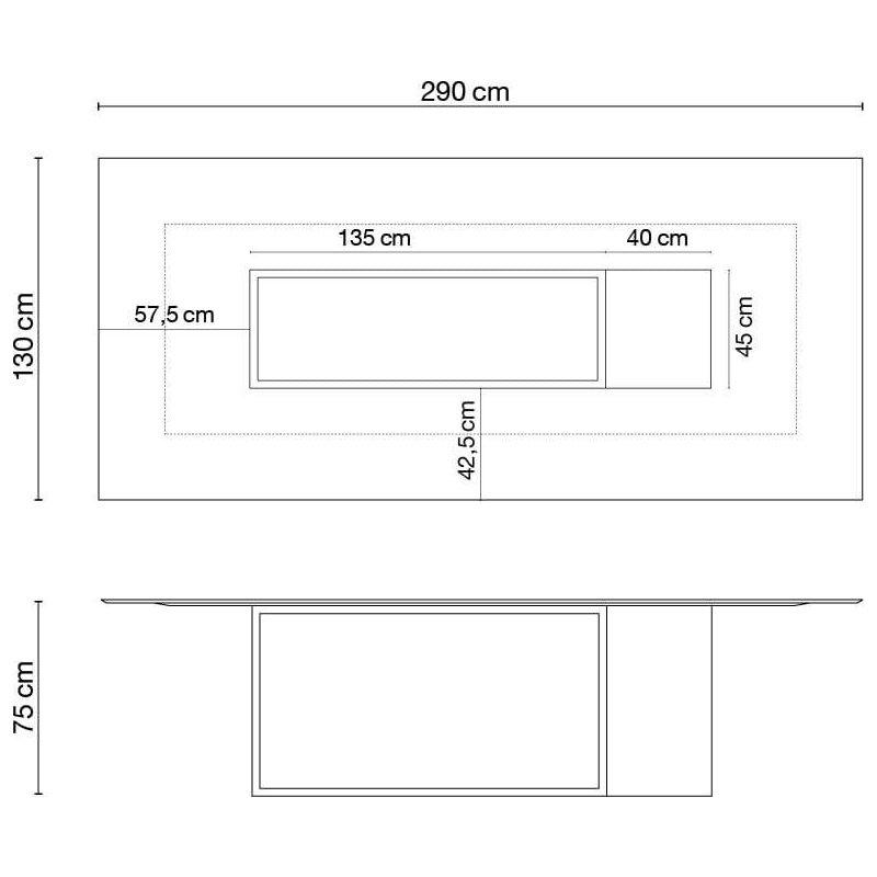 Ahşap Ayaklı Dikdörtgen Porselen Masa - 89950
