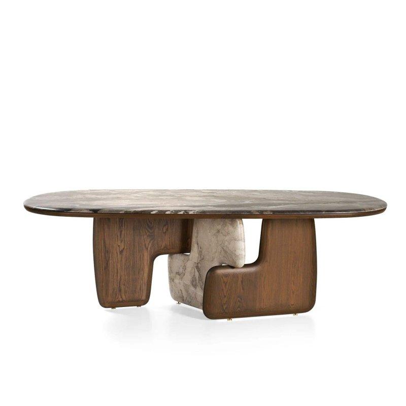 Ahşap Ayaklı Mermer Masa 240x120 cm - 92164