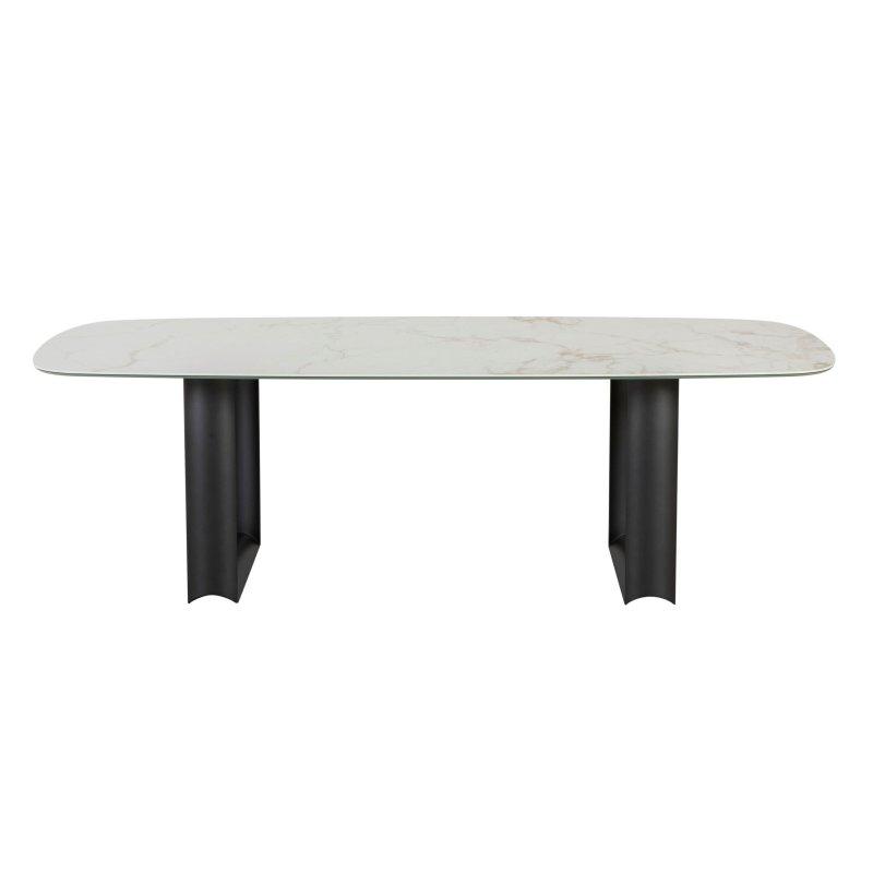 Ahşap Örgü Ayaklı Oval Porselen Masa - 89941