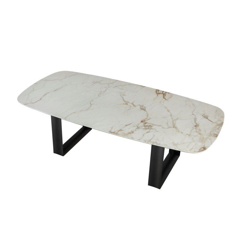 Ahşap Örgü Ayaklı Oval Porselen Masa - 89941
