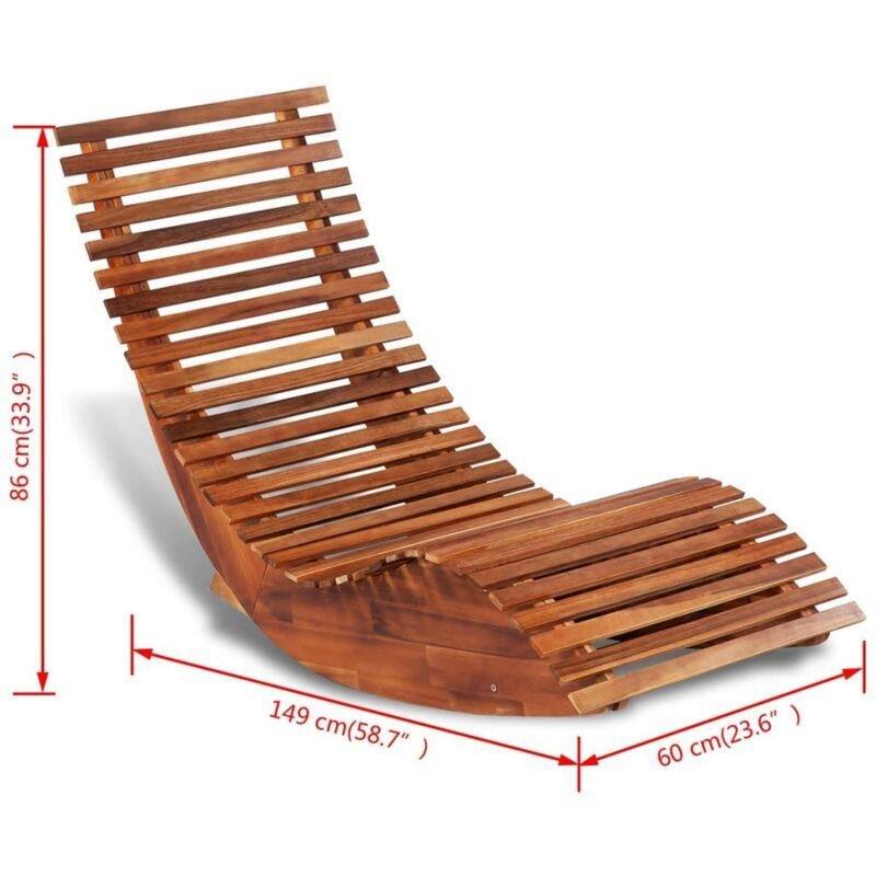 Akasya Ağacı Bahçe Dinlenme Koltuğu Sallanan Şezlong 149 x 60 x 86 cm Kahverengi - 109327