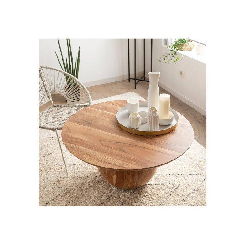 Akasya Ağacı Yuvarlak Orta Sehpa 80x80 cm - 102282