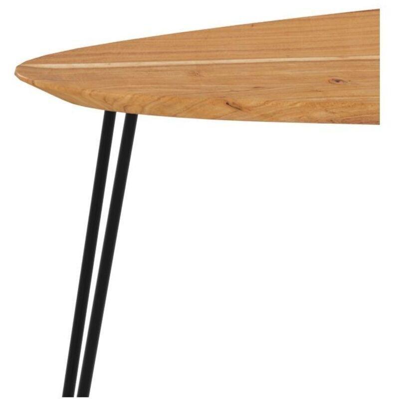 Akasya Ahşap Zigon Sehpa Takımı 110x80 cm Metal Ayaklı İkili Set - 107427