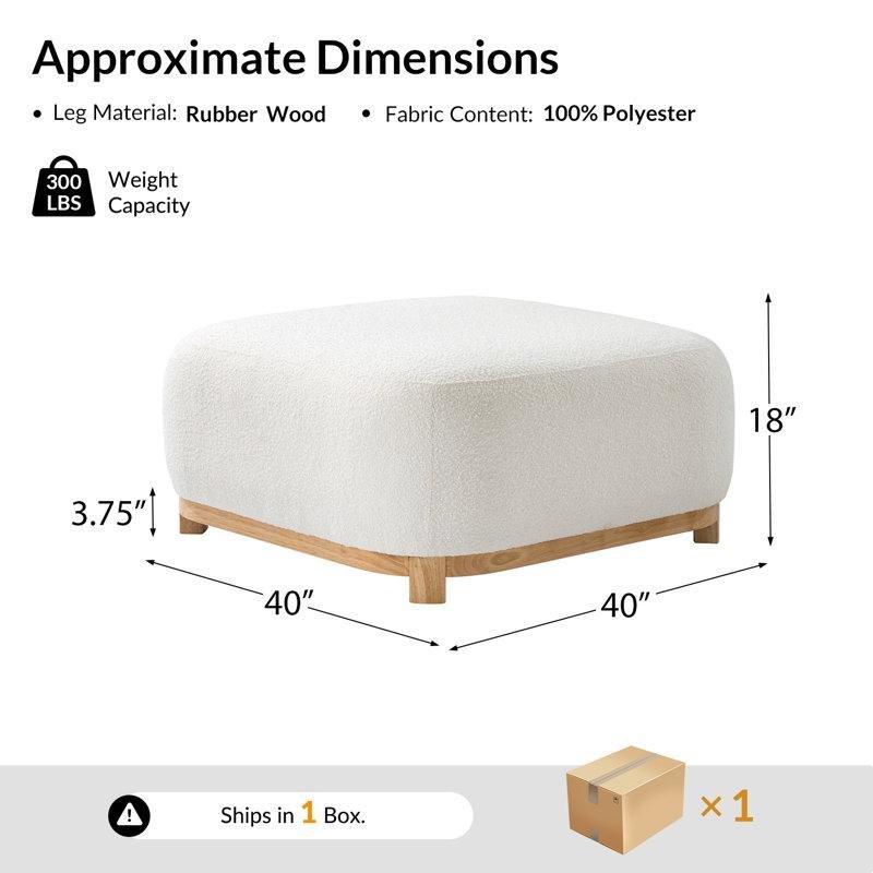 Aleida Modern Şenilli Puflu Orta Sehpa 100 cm Yuvarlak Ahşap Ayaklı - 104875