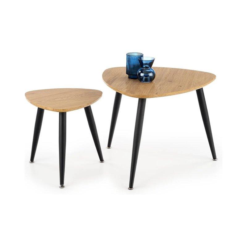 Altın Meşe Kaplama MDF Zigon Sehpa Takımı 60x40x49 cm - 106303