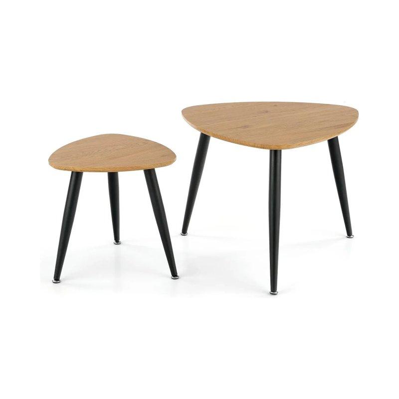 Altın Meşe Kaplama MDF Zigon Sehpa Takımı 60x40x49 cm - 106303