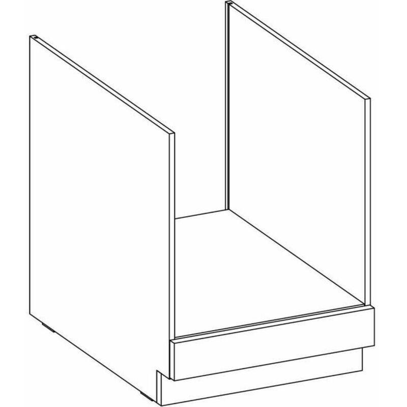 Ankastre Fırın Dolabı Endüstriyel Ahşap Üstlü Mat Gri 60x52x85 cm - 100824
