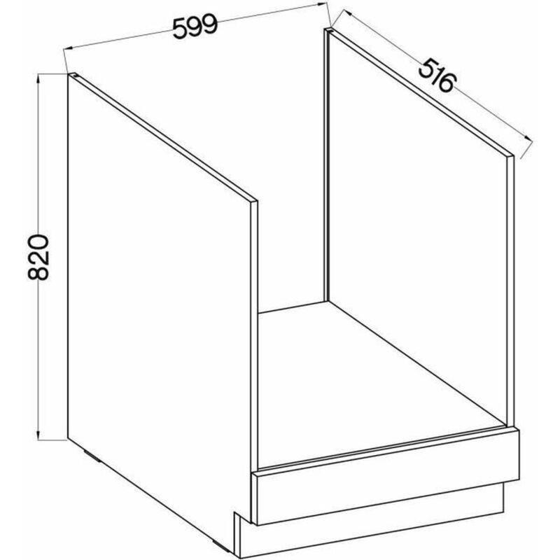 Ankastre Fırın Dolabı Endüstriyel Ahşap Üstlü Mat Gri 60x52x85 cm - 100824