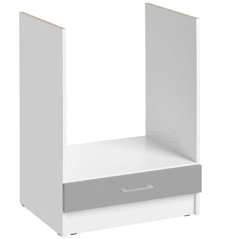 Ankastre Fırın Dolabı Gri Parlak Endüstriyel Ahşap 60x82x46 cm - 100817