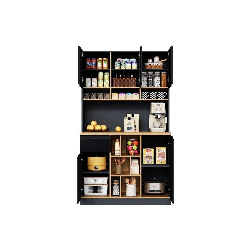 Antrasit Gri ve Parlak Siyah Çok Amaçlı Dolap 105x185x45 cm - 92554
