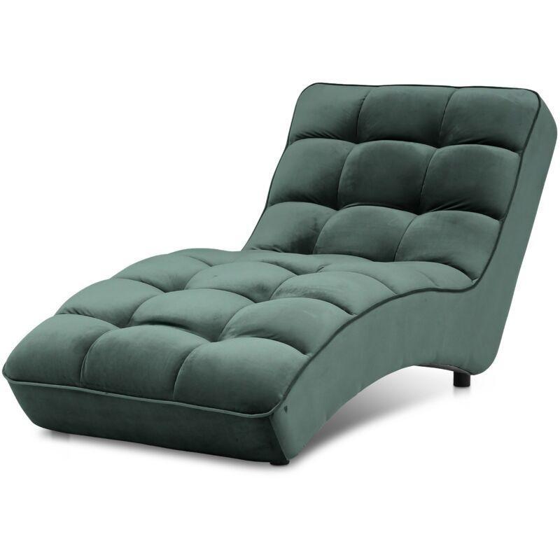 Antrasit Kadife Kapitone Dinlenme Koltuğu 85x170x85 cm - 109323