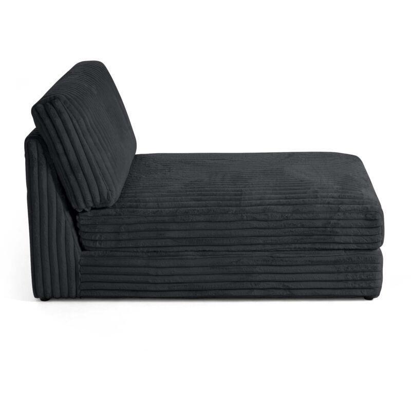 Antrasit Kordlu Suni Kürk Modüler Uzanma Dinlenme Koltuğu 101x157x93 cm - 109156