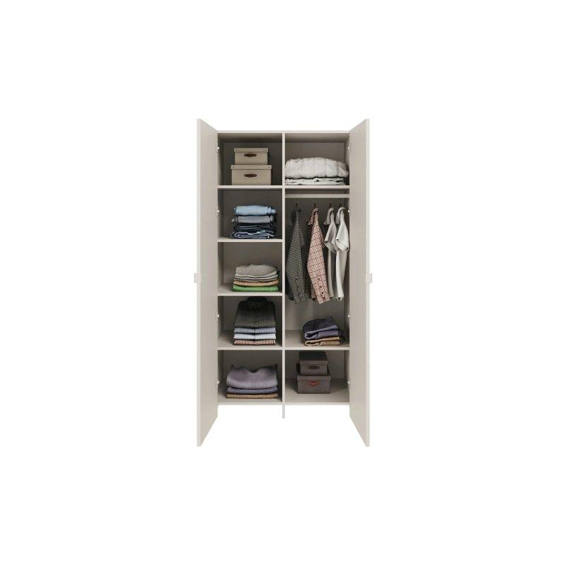 Arkadia Aynalı Gardrop MDF Malzeme 100x200 cm Gri Cachemire - 90364