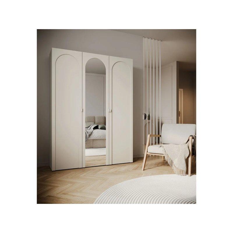 Arkadia MDF Gardrop Gri Cachemire 150x200 cm Aynalı 3 Kapılı - 90421
