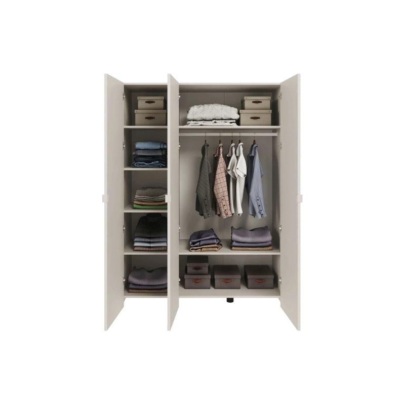 Arkadia MDF Gardrop Gri Cachemire 150x200 cm Aynalı 3 Kapılı - 90421