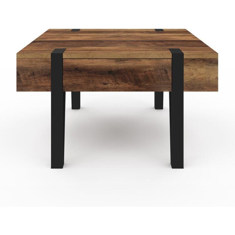 Austria Kahverengi Ahşap Orta Sehpa Çekmeceli 70x70 cm - 102905