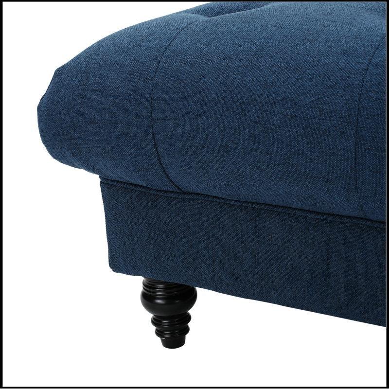 Avoca Lacivert Orta Sehpa 103x103x43 cm Düğmeli Tasarım - 104392