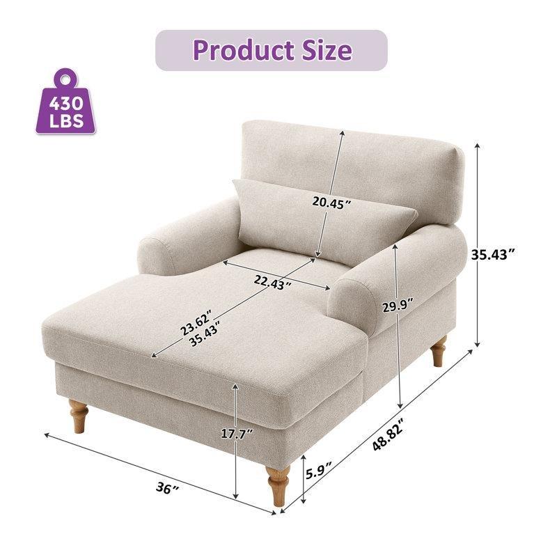 Ayarlanabilir Sırtlı Polyester Kumaş Döşemeli İskandinav Dinlenme Koltuğu-90 x 91 x 124 cm - 109586
